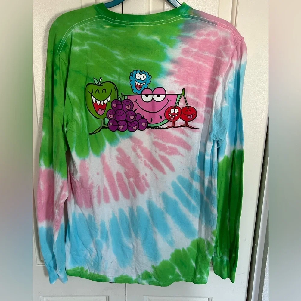 Jolly Rancher Tie Dye Retro Long Sleeve T Shirt Rare 100% Cotton Size Medium